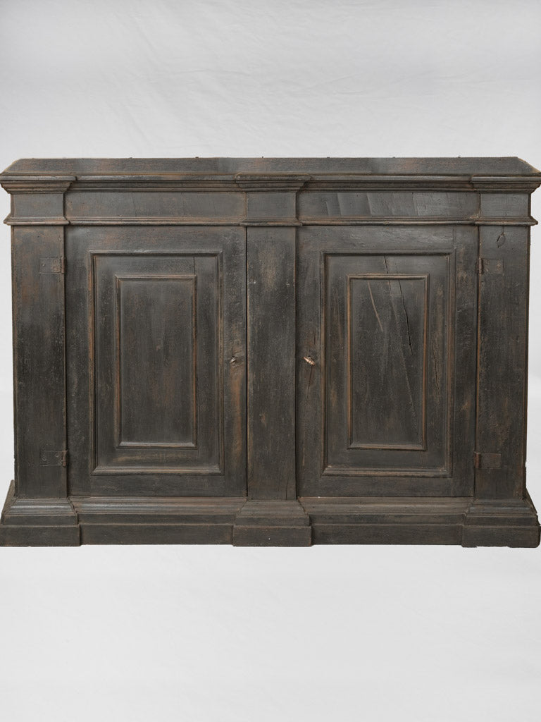 Antique Italian black-painted walnut buffet cabinets