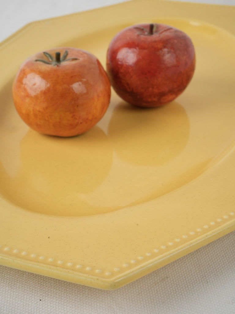 Yellow octagonal ceramic platter