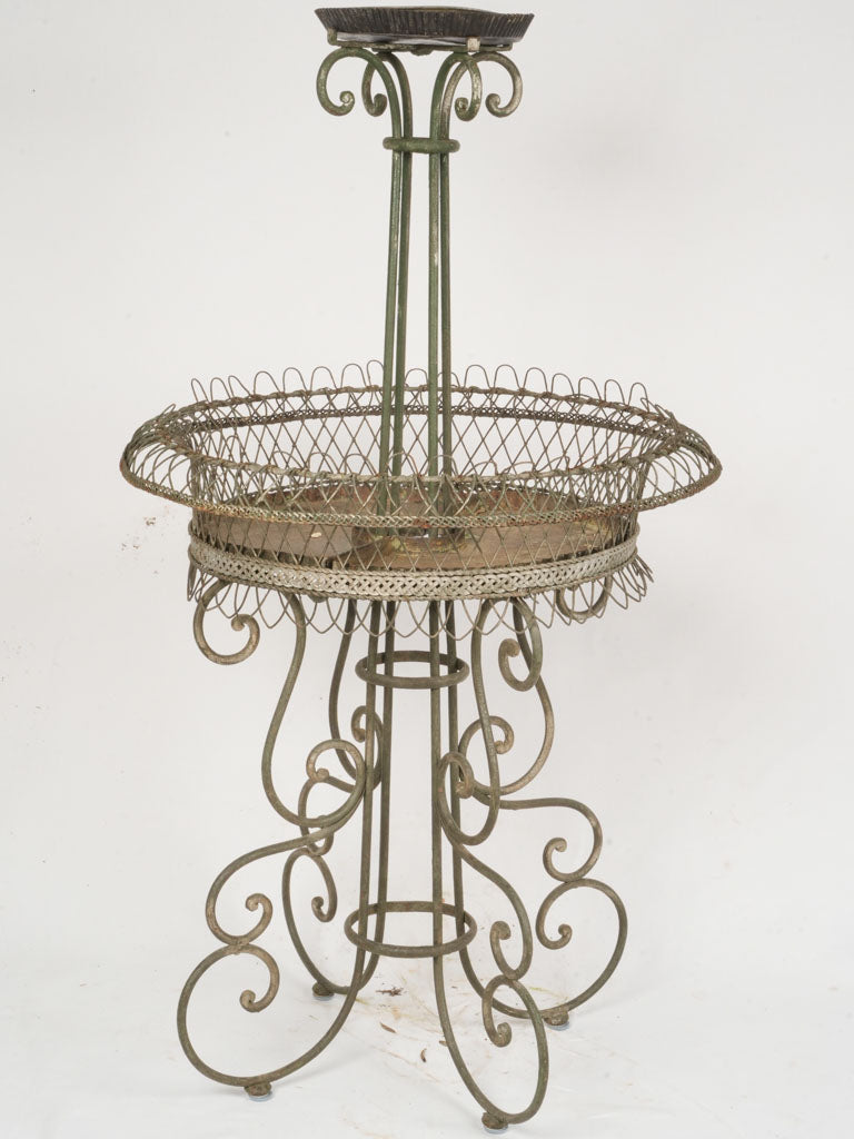 Vintage French wrought iron plant stand