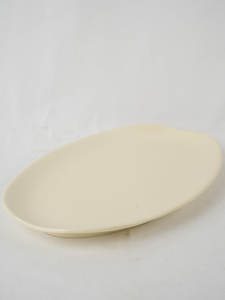 Vintage cream oval ceramic platter