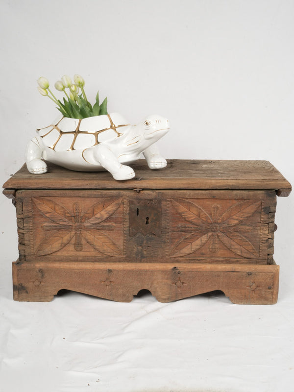 Late 18th-Century Hand-Carved Wooden Chest - 38¼" x 15¾"