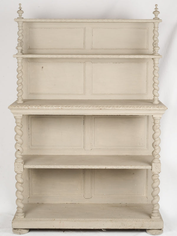 Late 19th-Century French Gray Wood Étagère, 69¾"