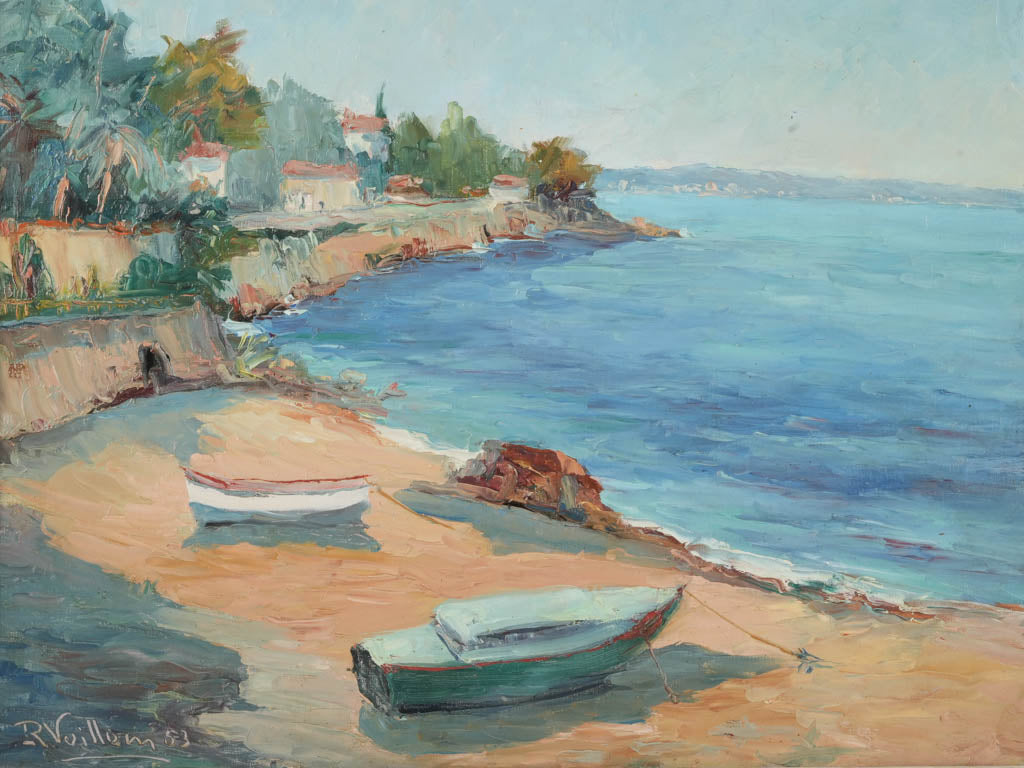 Mediterranean scene shoreline depiction  