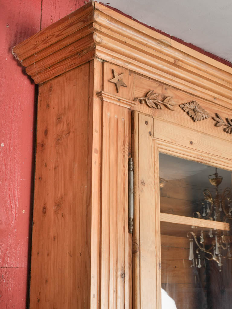 Vintage Glass-Paneled French Cabinet