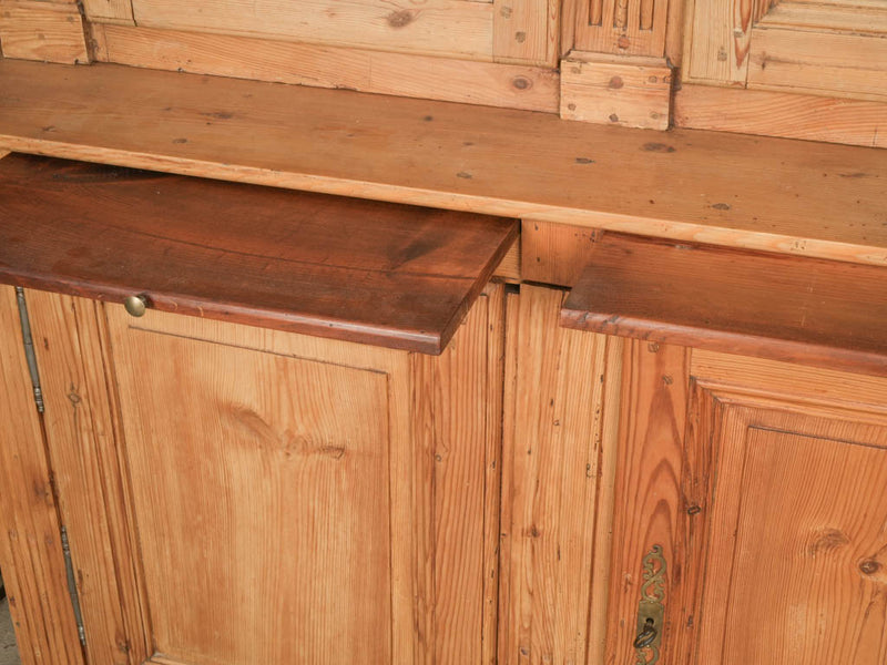 19th-Century French Pine Hutch Bookcase, 102¾" x 59¾"