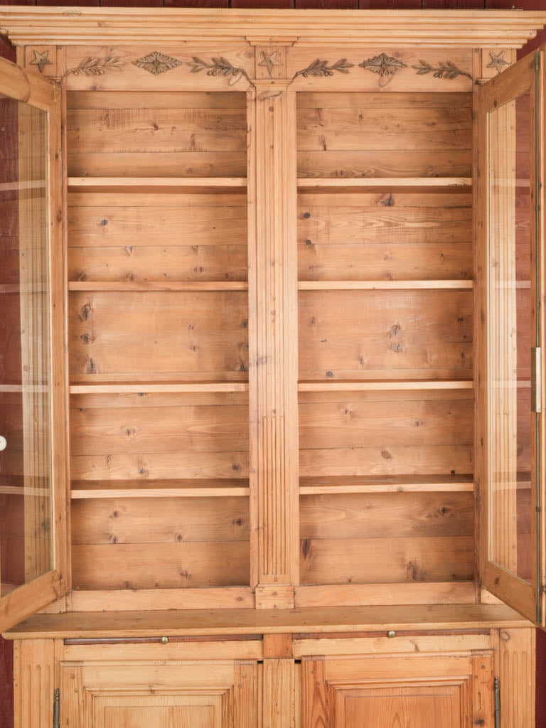 19th-Century French Pine Hutch Bookcase, 102¾" x 59¾"