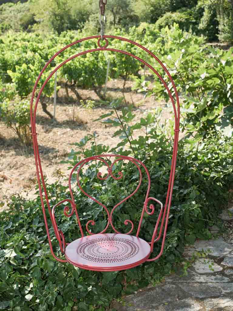 Rustic hanging vineyard swings