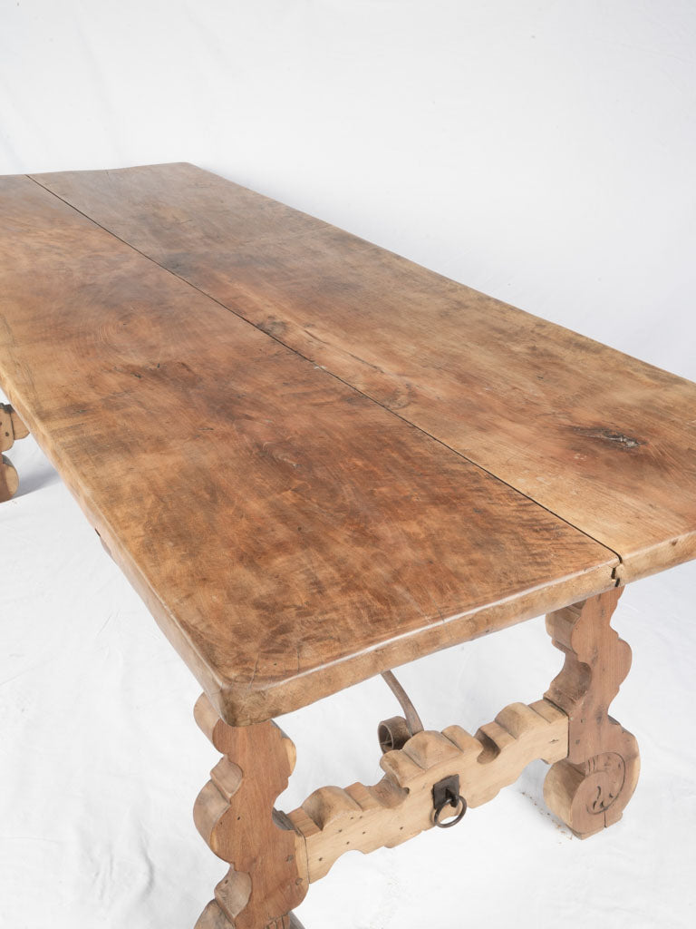 Large antique Spanish dining table - walnut 84¼" x 33½"