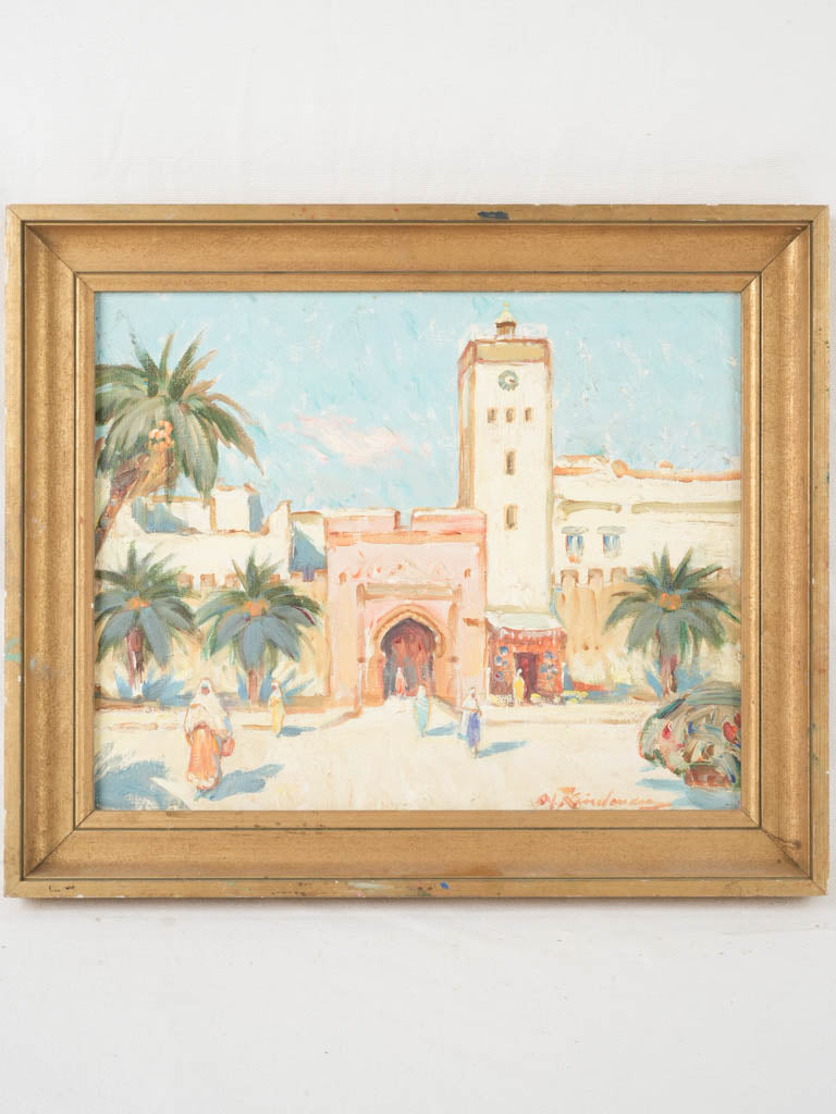 Vintage Orientalist painting street scene