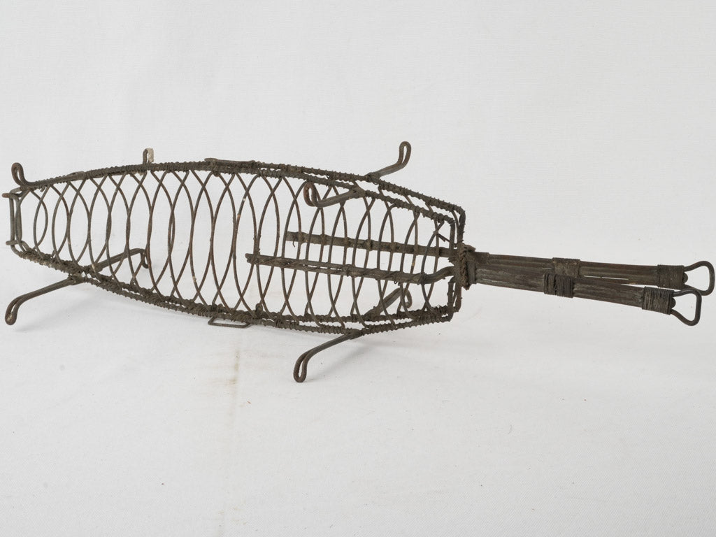 Rustic Provence fish grilling basket