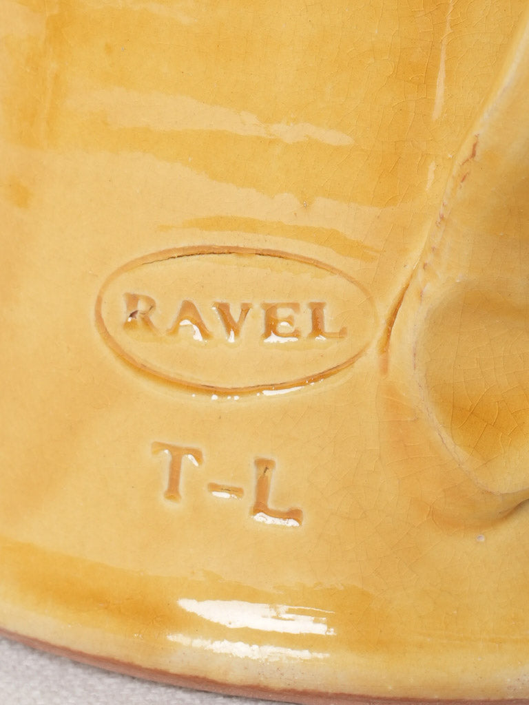 Classic ocher-glazed Ravel terracotta pitcher