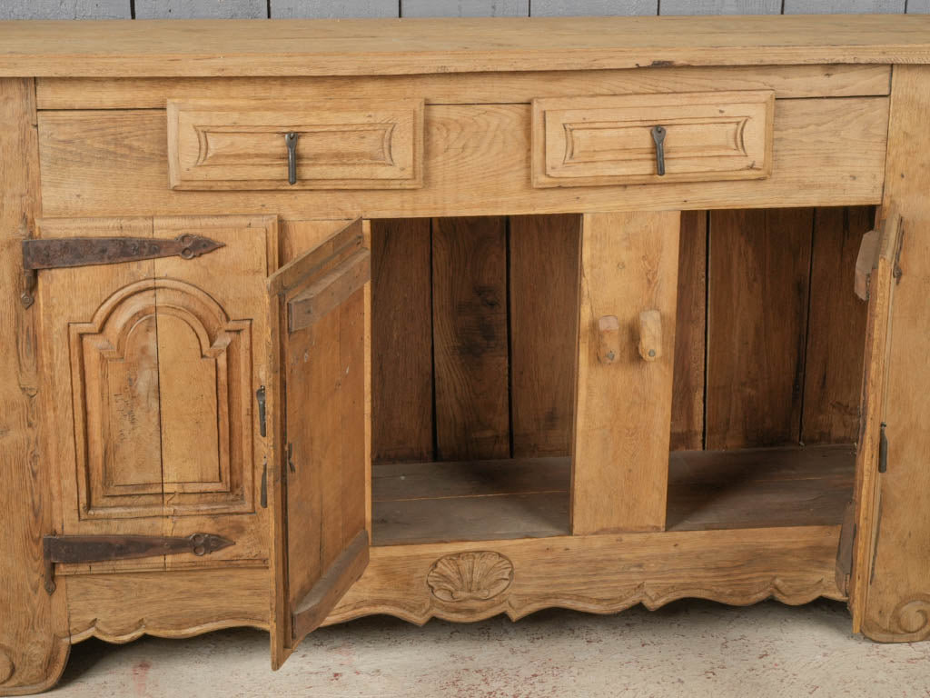 Finely Carved Chestnut Wood Sideboard