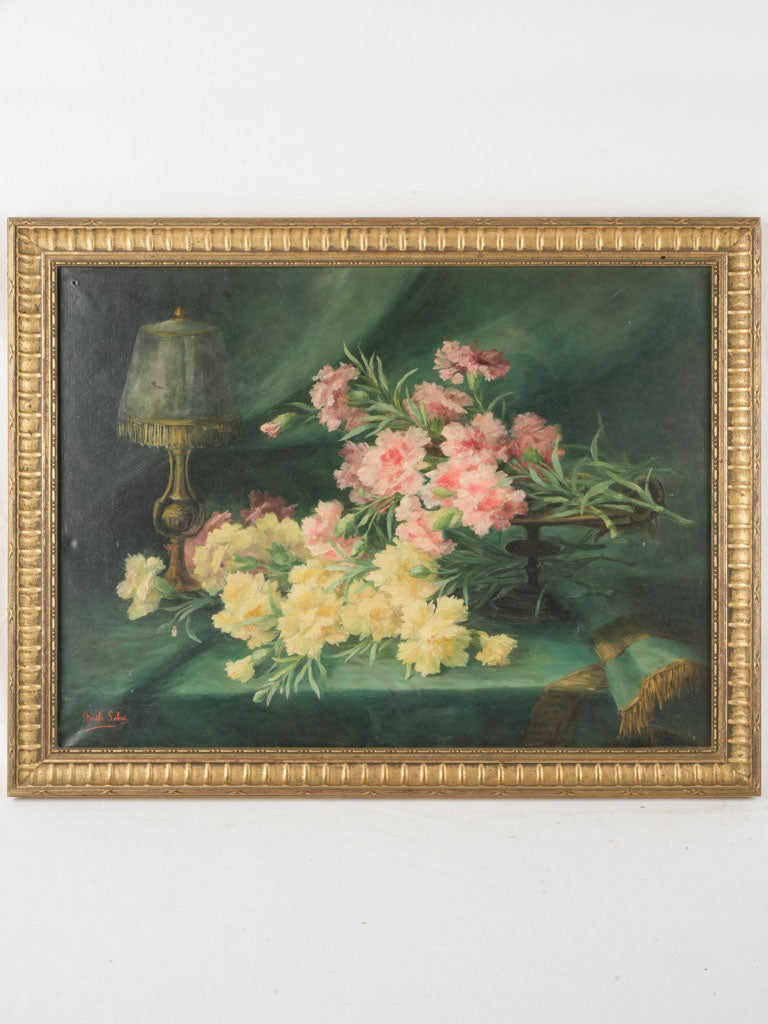 Elegant floral still-life painting