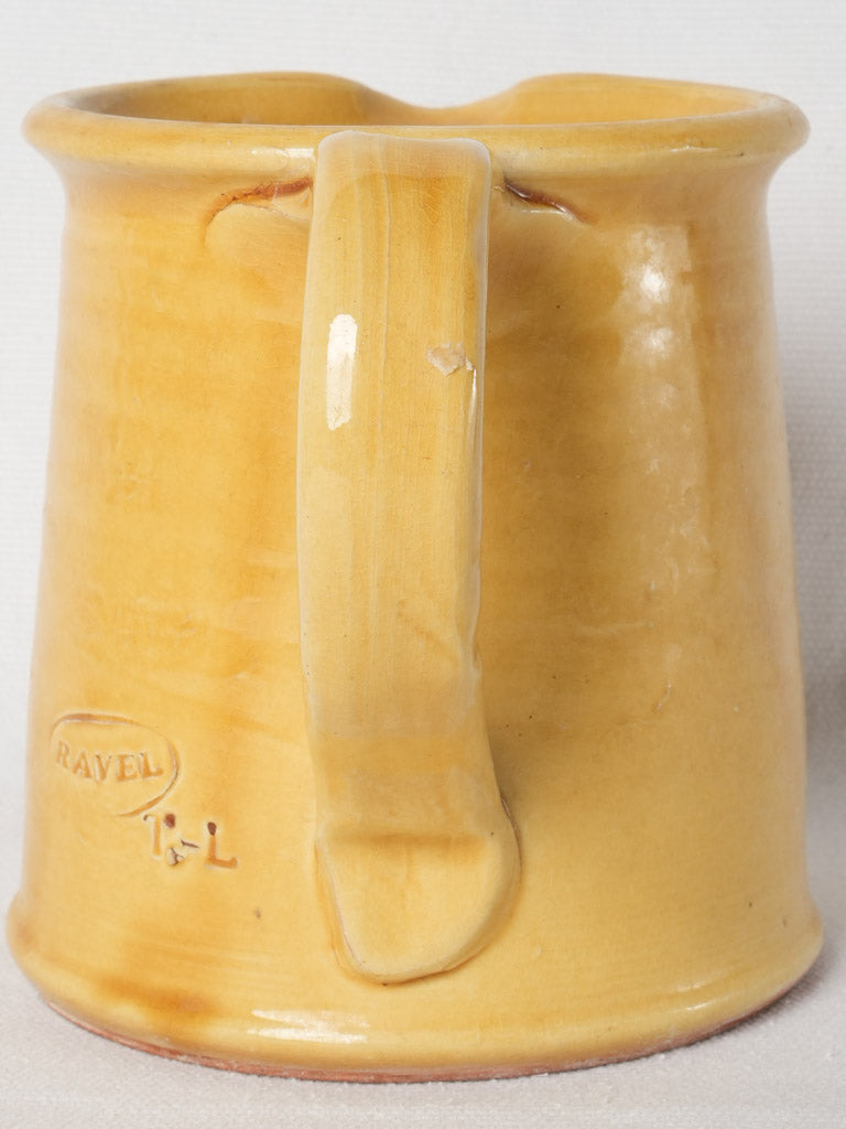 Ocher-glazed vintage Ravel water pitcher