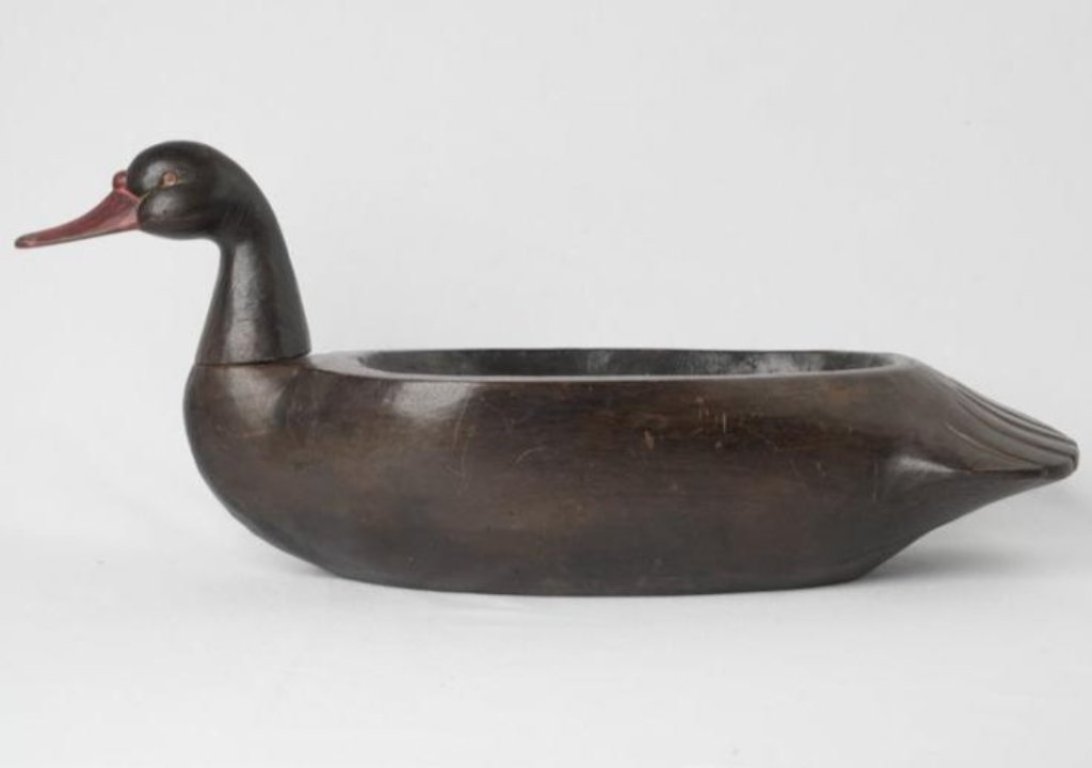 Decorative, Aged, French, Wooden, Duck-shaped Jardinière