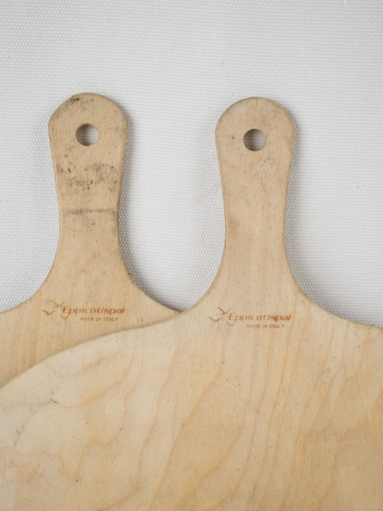 Traditional wooden pizza servers