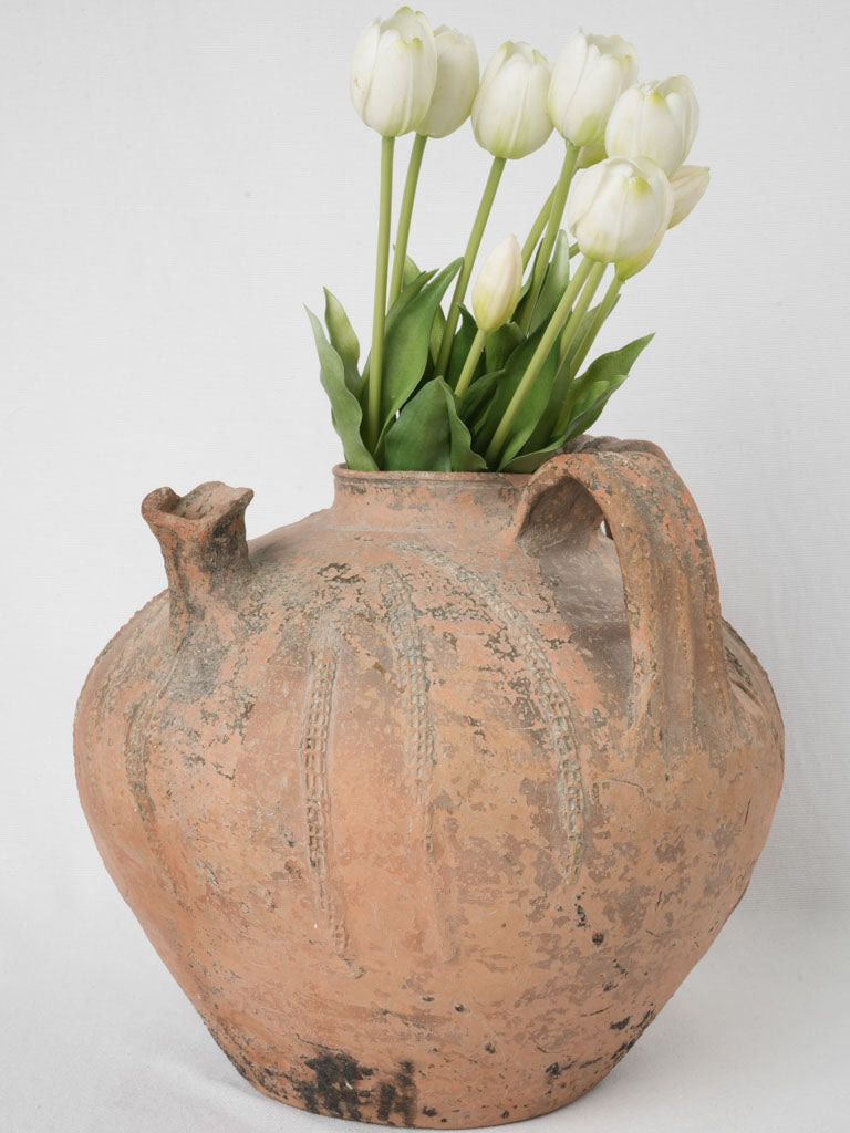 Primitive terracotta water pot, aged 18th-century