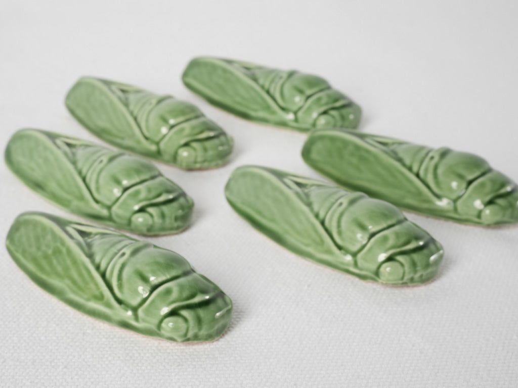 Handcrafted Provencal cicada knife rests