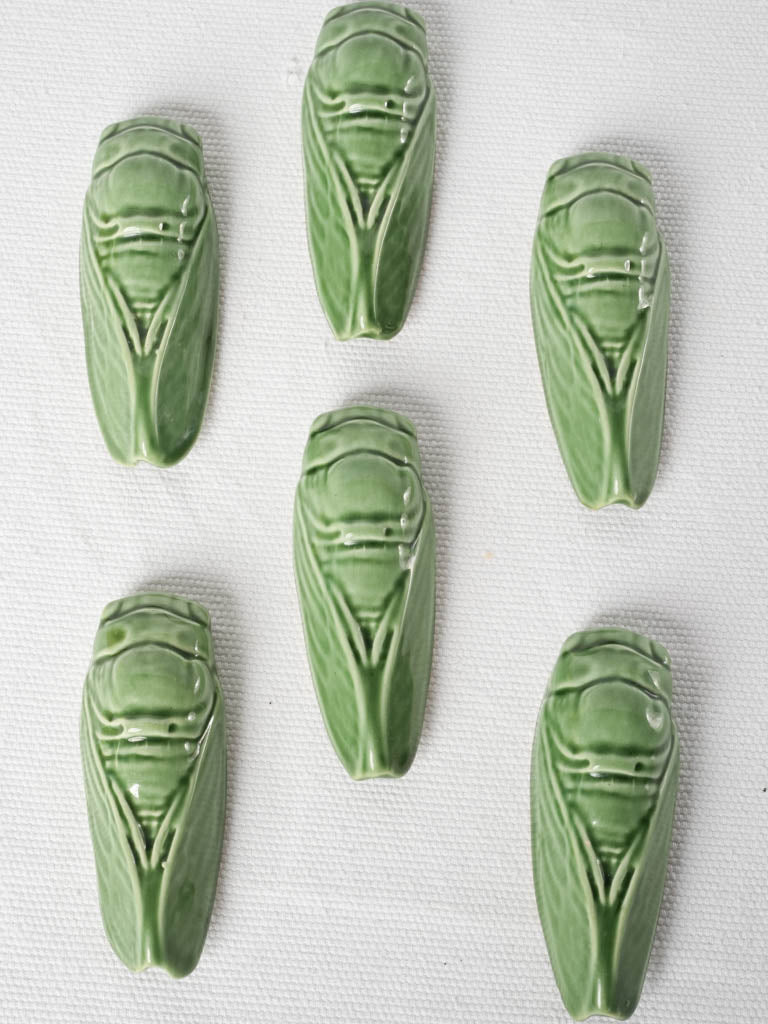 Traditional Mediterranean ceramic cicada knife rests