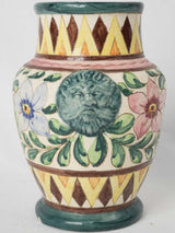 1950s, vibrant, floral-patterned ceramic vase