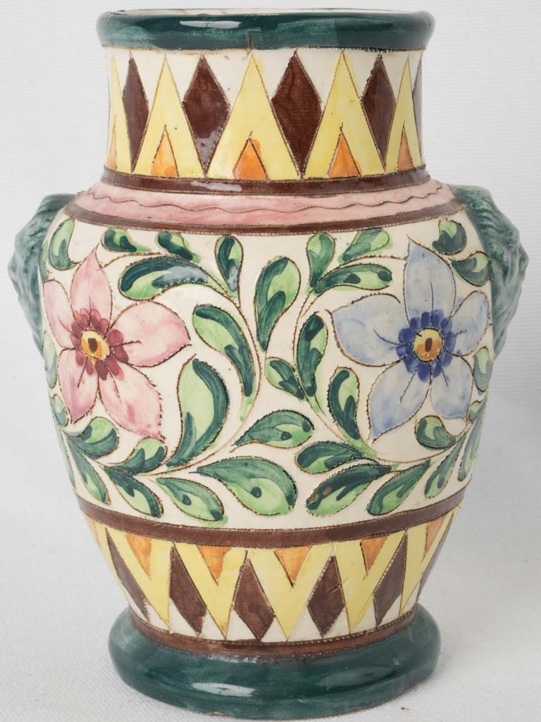 Mediterranean-inspired, collectible, artisanal vase 