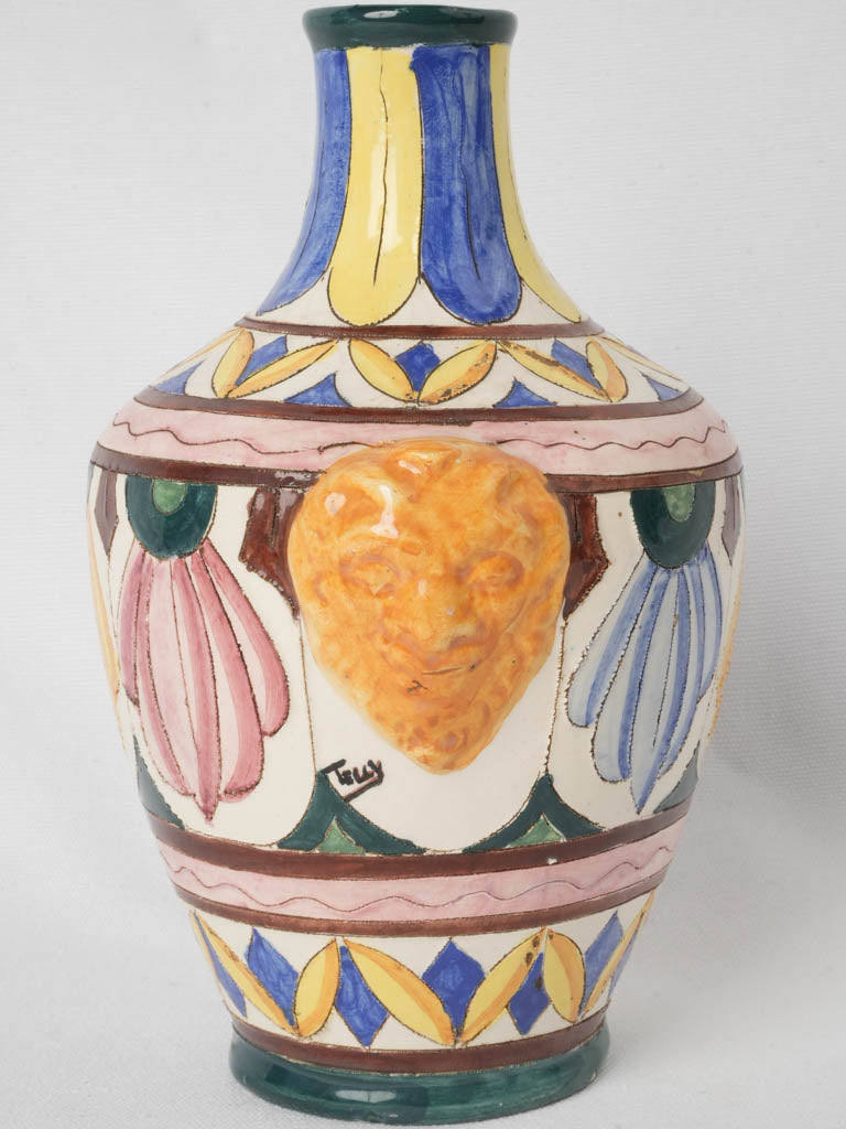 Colorful floral mid-century Monaco vase