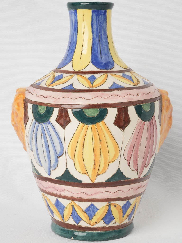 Decorative colorful floral ceramic vase