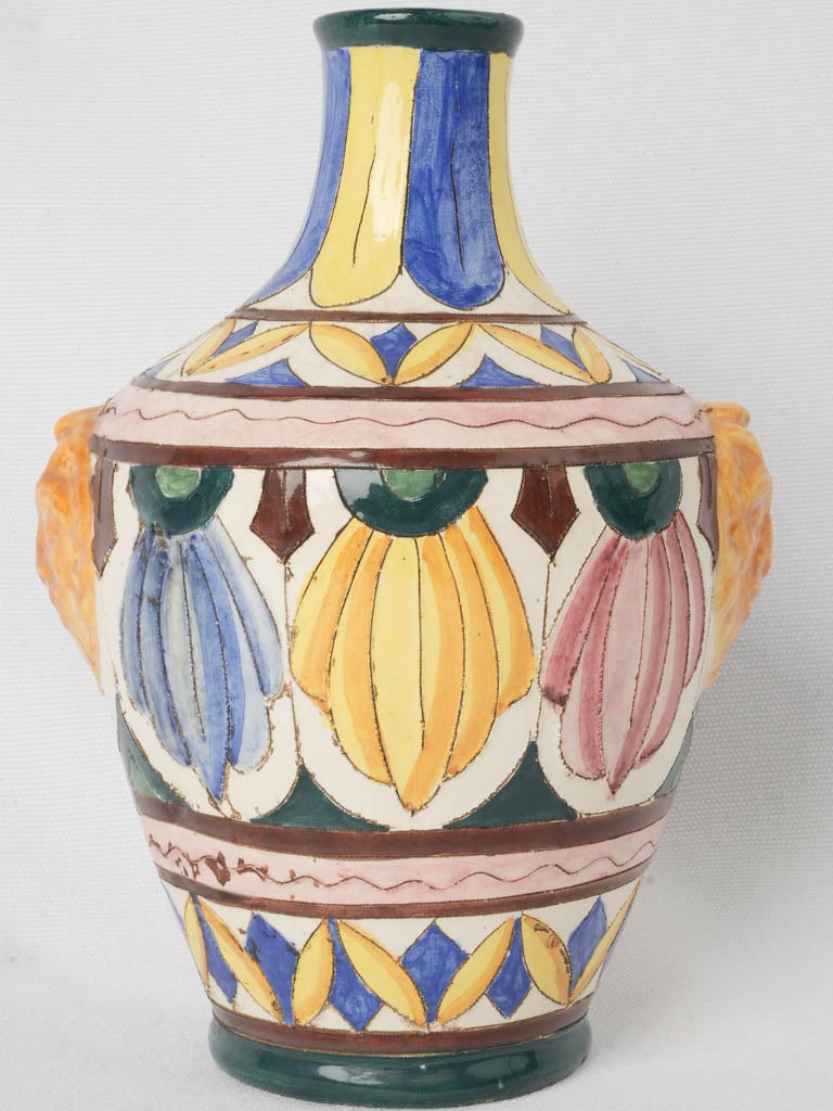 Elegant vintage hand-painted ceramic vase