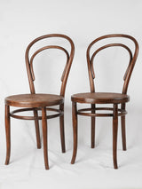 Set of antique French six bentwood bistro chairs