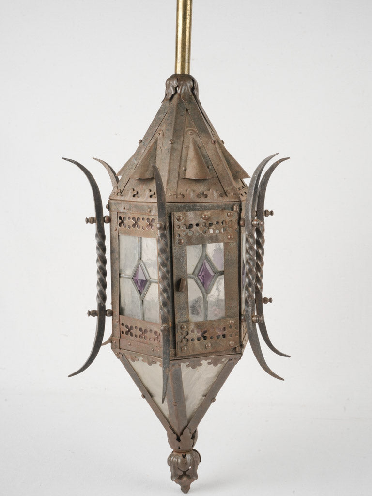 Vintage ornate wrought iron lantern