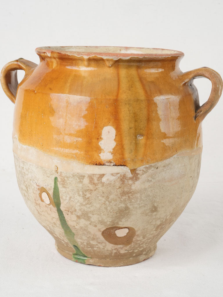 Antique ocher large confit pot