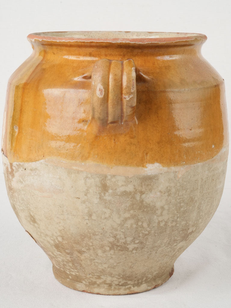 Robust glazed decorative confit vessel