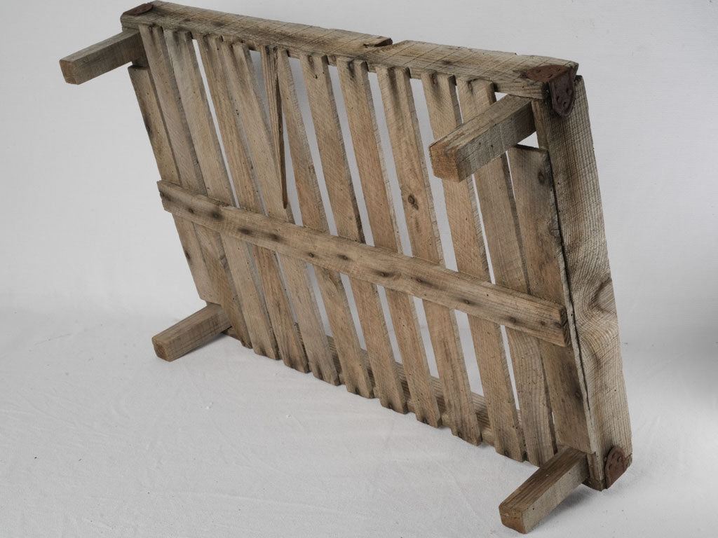 Aged farmhouse wooden storage rack