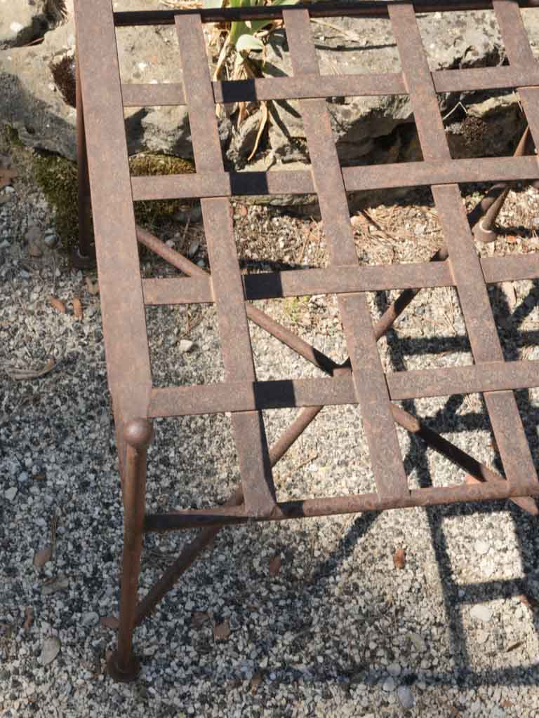 Classic Aged metal outdoor bench