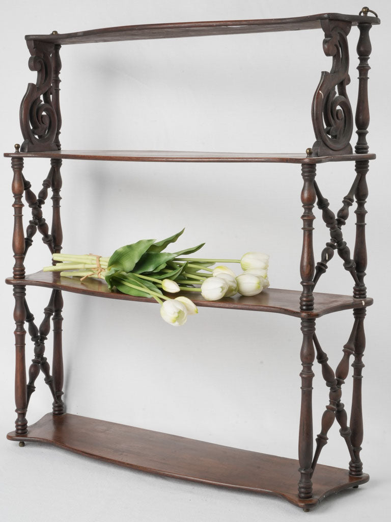 19th-century elegant French walnut shelves