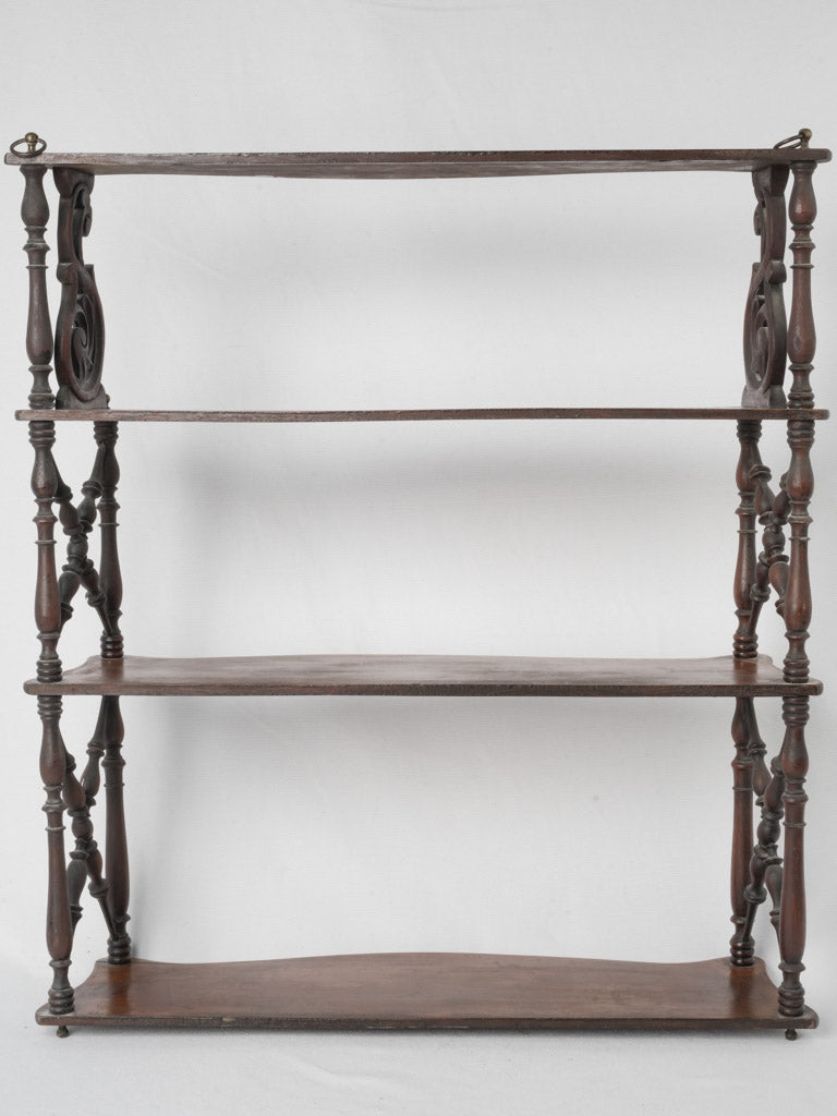 Timeless, quintessential French walnut shelves