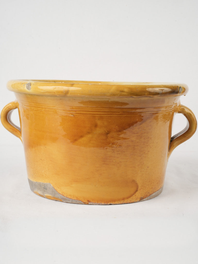 19th-century yellow pottery basin