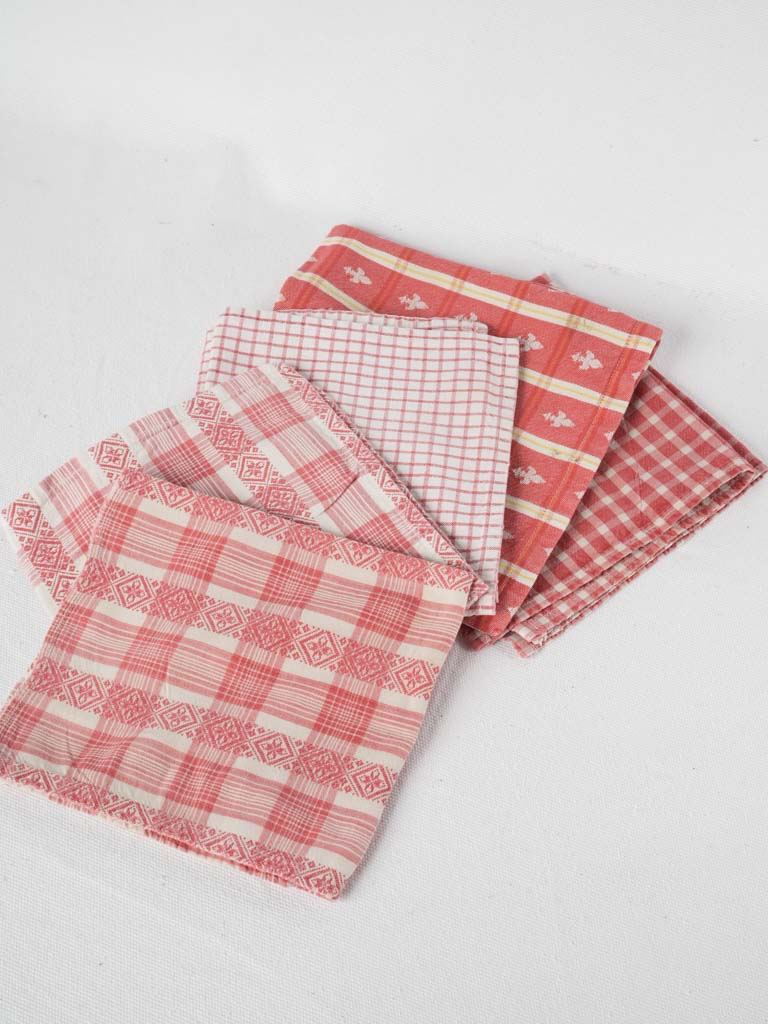 Vintage red & white kitchen towels