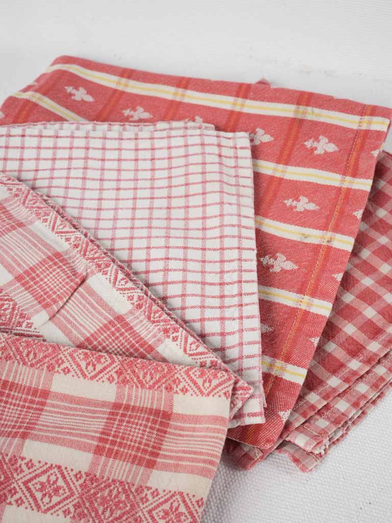 French gingham fleur-de-lis tea towels