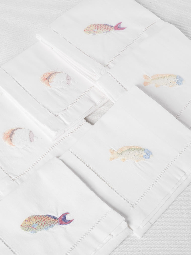 Sea-inspired, charming, artisanal napkins for dining