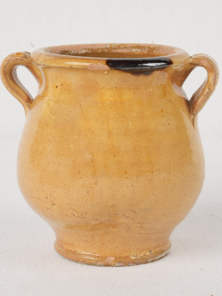 Antique ochre glazed confit pot  