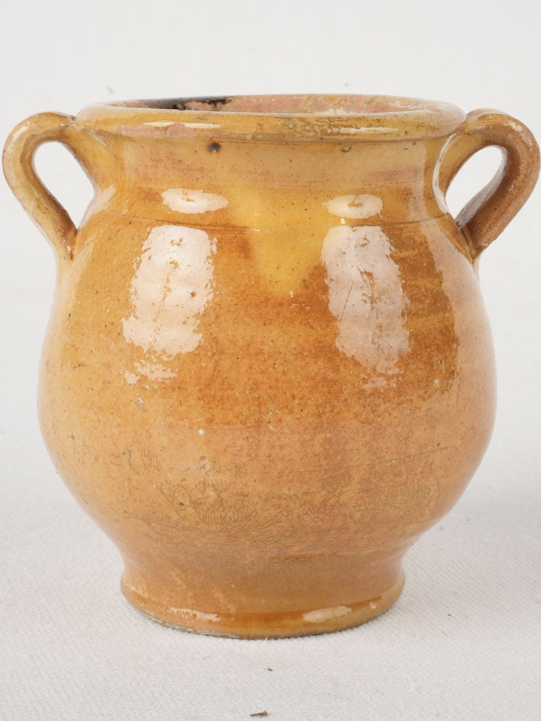 Ochre hand-formed antique jar  