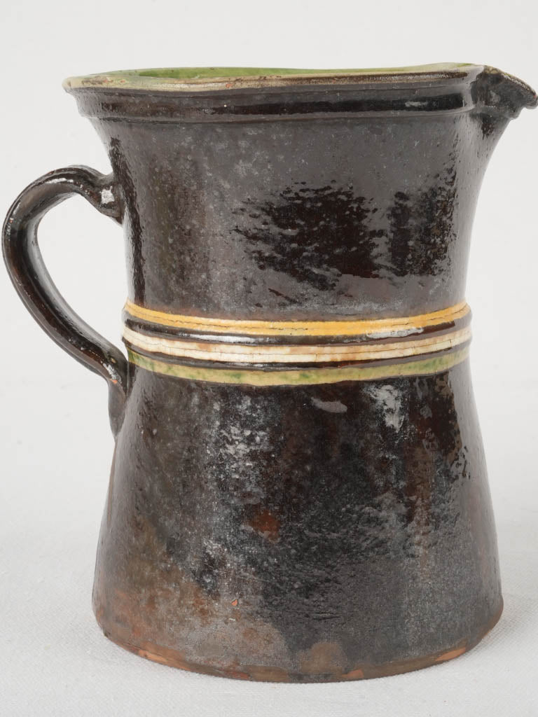 Authentic glazed pottery jug