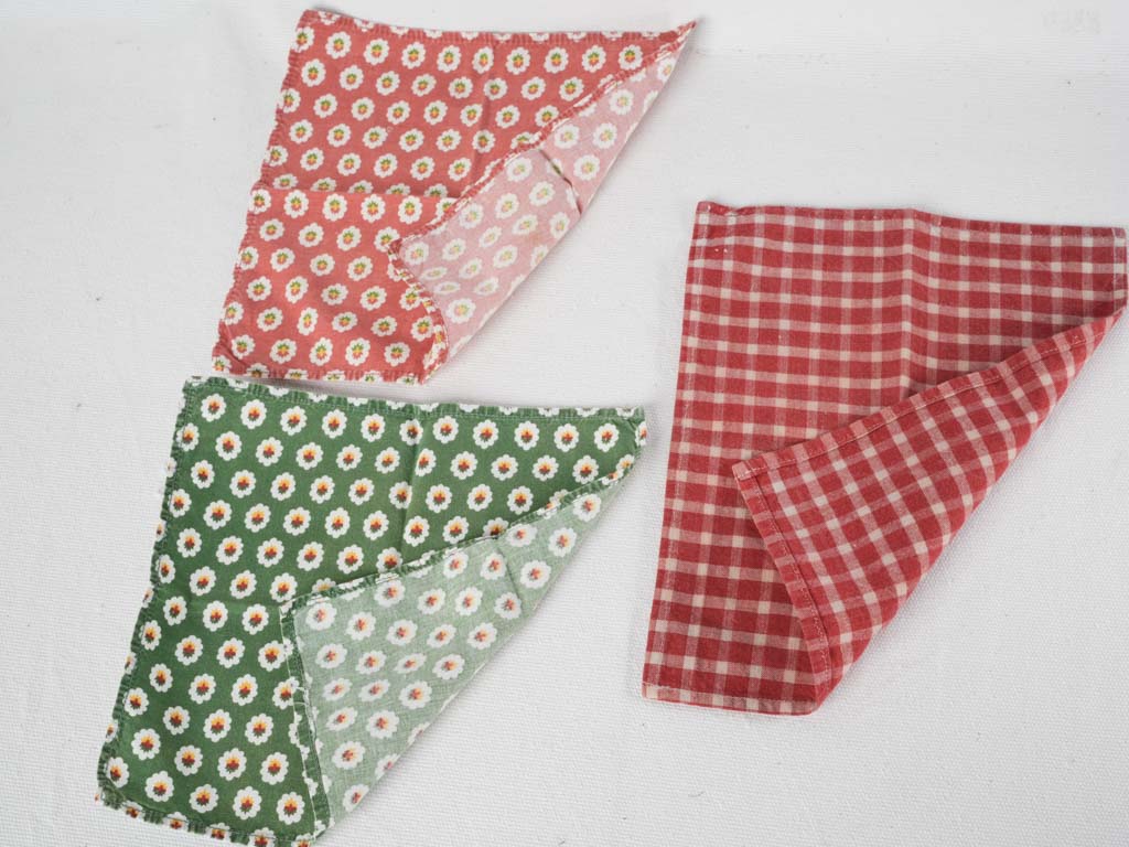 Classic red and green fabric napkins