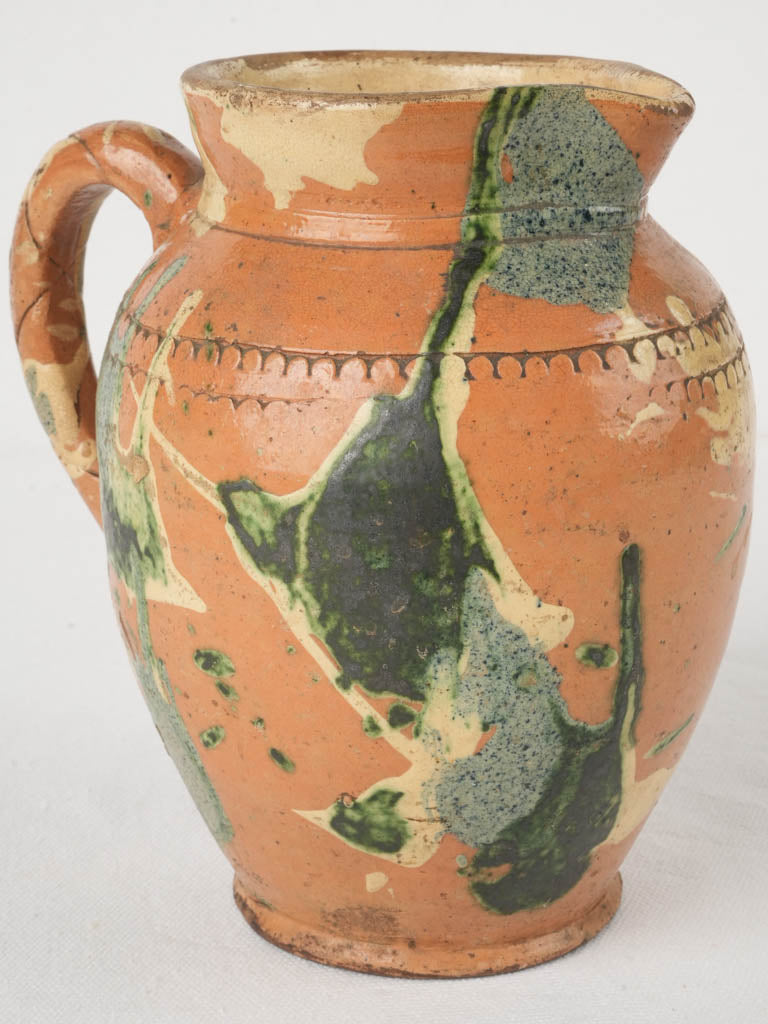 Antique Cluny earthenware pitcher