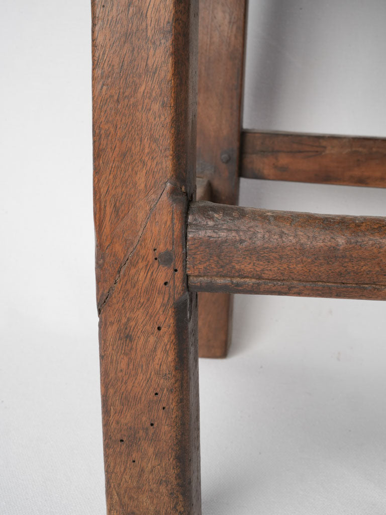 Endearing, aged, French, walnut, ladderback chair