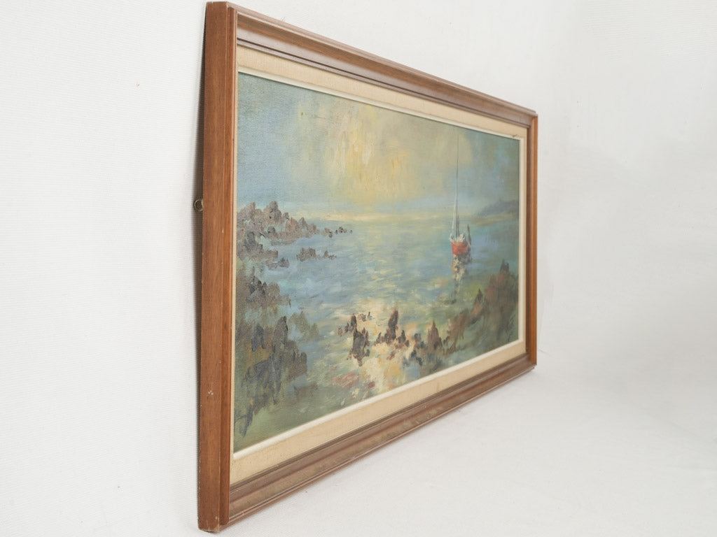 Nautical, vintage French seascape artwork