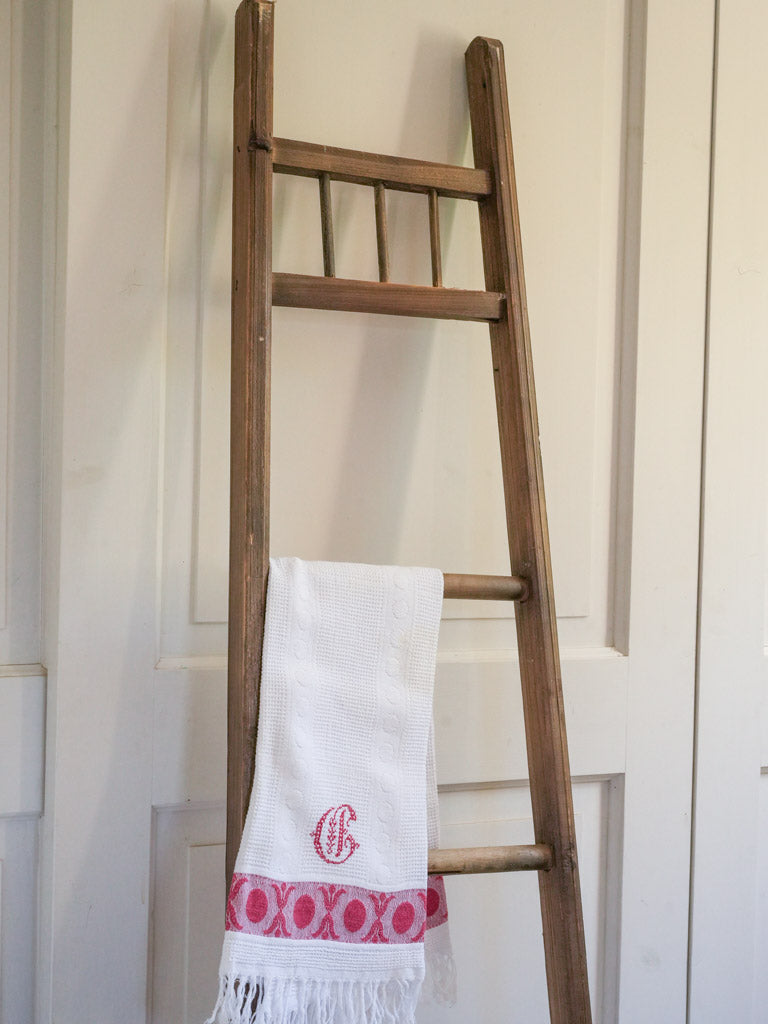 Rustic French towel display ladder