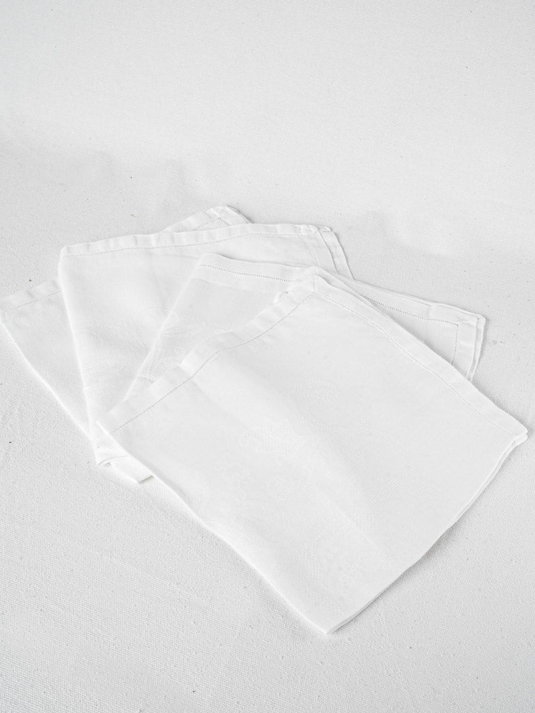 Antique white linen napkins – Vintage, elegant, delicate, timeless  