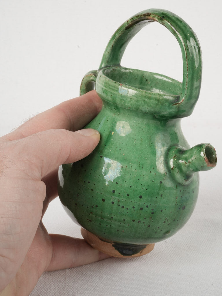 Rustic miniature Provençal ceramic jug  